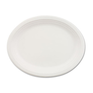 Classic Paper Dinnerware, Oval Platter, 9.75 X 12.5, White, 500/carton