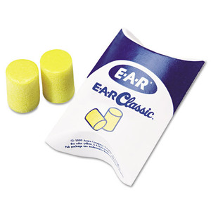 E-a-r Classic Earplugs, Pillow Paks, Uncorded, Pvc Foam, Yellow, 200 Pairs