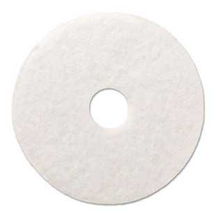 Polishing Floor Pads, 16" Diameter, White, 5/carton