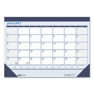 Recycled Contempo Desk Pad Calendar, 22 X 17, White/blue Sheets, Blue Binding, Blue Corners, 12-month (jan To Dec): 2026