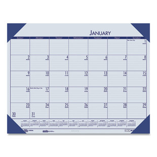 Ecotones Recycled Monthly Desk Pad Calendar, 18.5 X 13, Ocean Blue Sheets/corners, Black Binding, 12-month (jan To Dec): 2026