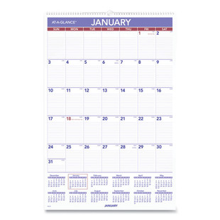 Monthly Wall Calendar With Ruled Daily Blocks, 20 X 30, White Sheets, 12-month (jan To Dec): 2026