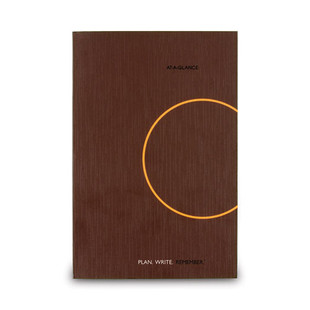One-day-per-page Planning Notebook, 9 X 6, Dark Brown/orange Cover, 12-month (jan To Dec): 2025