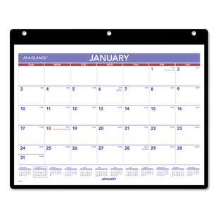 Monthly Desk/wall Calendar With Plastic Backboard And Bonus Pages, 11 X 8, White/violet/red Sheets, 12-month (jan-dec): 2026
