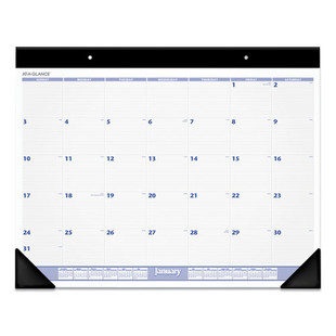 Desk Pad, 24 X 19, White Sheets, Black Binding, Black Corners, 12-month (jan To Dec): 2025