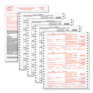 Four-part 1099-nec Continuous Tax Forms, 8.5 X 11, 2/page, 24/pack