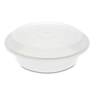 Newspring Versatainer Microwavable Containers, 24 Oz, 7 X 7 X 2.38, White/clear, 150/carton