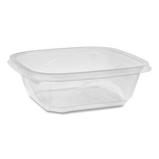 Earthchoice Square Recycled Bowl, 32 Oz, 7 X 7 X 2, Clear, 300/carton