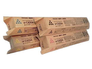 Ricoh SP-C435A Set | 821243 821244 821245 821246 | Original Ricoh Laser Toner Cartridges – Black, Cyan, Magenta, Yellow