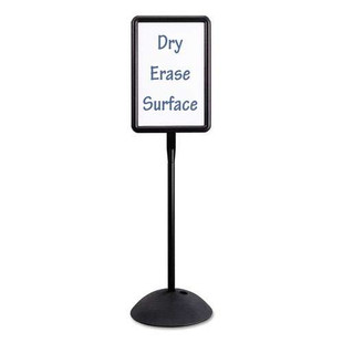 Double Sided Sign, Magnetic/dry Erase Steel, 18 X 18, White, Black Frame