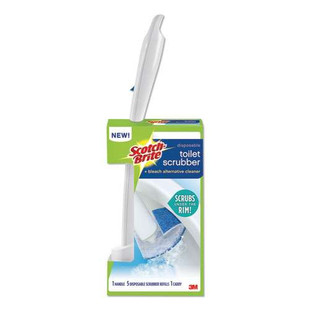 Toilet Scrubber Starter Kit, 1 Handle And 5 Scrubbers, White/blue