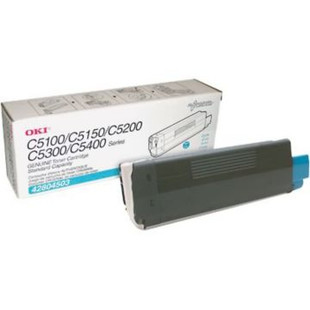 Original OKI Type C6 Toner Cartridge for C5150n/C5100/C5200/C5300/5400 Series  Cyan