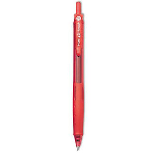 G-knock Begreen Gel Pen, Retractable, Fine 0.7 Mm, Red Ink, Red Barrel, Dozen