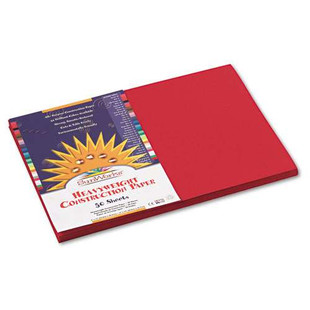 Construction Paper, 58lb, 12 X 18, Holiday Red, 50/pack