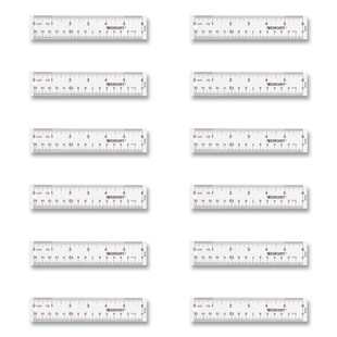 Clear Flexible Acrylic Ruler, Standard/metric, 6" (15 Cm) Long, Clear, 12/box