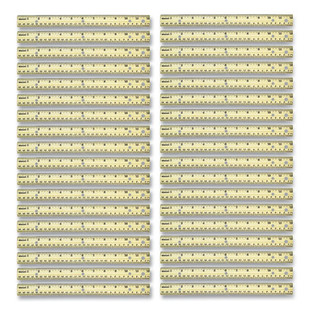 Three-hole Punched Wood Ruler, Standard/metric, 12" (30 Cm) Long, Natural Wood, 36/box