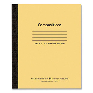 Plain Cover Composition Book, Wide/legal Rule, Manila Cover, 8.5 X 7, 48 Sheets