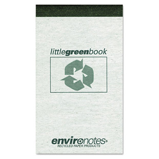 Environotes Little Green Notepad, Wide/legal Rule, Gray Cover, 60 White 3 X 5 Sheets