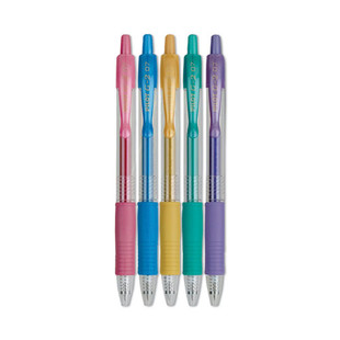 G2 Metallics Gel Pen, Retractable, Fine 0.7 Mm, Assorted Ink And Barrel Colors, 5/pack