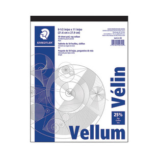 Vellum Tracing Paper, 8.5 X 11, White, 50/pad