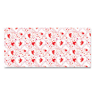 Corobuff Corrugated Paper Roll, 48" X 25 Ft, Cupids Hearts