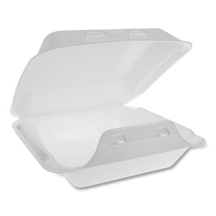 Smartlock Foam Hinged Lid Container, Medium, 8 X 8 X 3, White, 150/carton