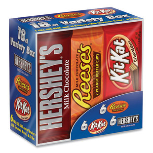 Full Size Chocolate Candy Bar Variety Pack, Assorted 1.5 Oz Bar, 18 Bars/box, Delivered In 1-4 Business Days
