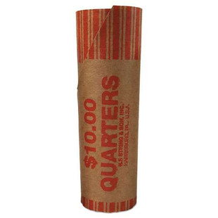 Preformed Tubular Coin Wrappers, Quarters, $10, 1000 Wrappers/carton