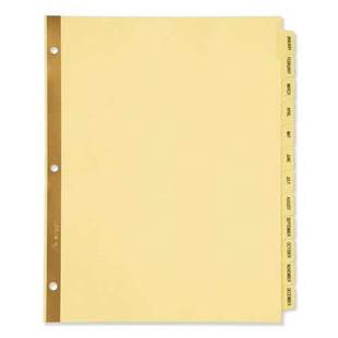 Preprinted Laminated Tab Dividers W/gold Reinforced Binding Edge, 12-tab, Letter