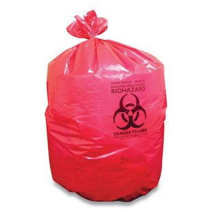 Biohazard Can Liners, 45 Gal, 40 X 46, Red, 200/carton