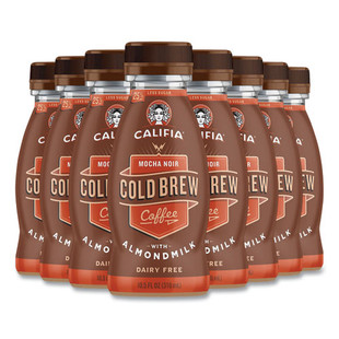 Cold Brew Coffee With Almond Milk, 10.5 Oz Bottle, Mocha Noir, 8/pack, Delivered In 1-4 Business Days