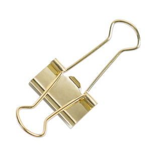 Binder Clips, Small, Gold, 72/pack