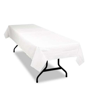 Table Set Poly Tissue Table Cover, 54" X 108", White, 6/pack