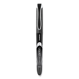 Liquid Ink Roller Ball Pen, Stick, Extra-fine 0.5 Mm, Black Ink, Black Barrel, 12/pack