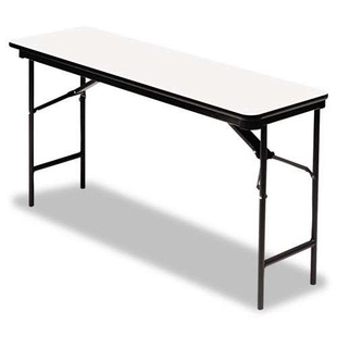 Officeworks Commercial Wood-laminate Folding Table, Rectangular Top, 72 X 18 X 29, Gray/charcoal