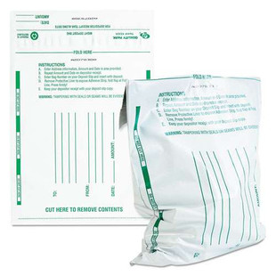 Poly Night Deposit Bags With Tear-off Receipt, 10 X 13, White, 100/pack