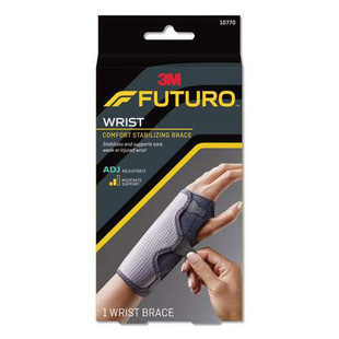 Adjustable Reversible Splint Wrist Brace, Fits Wrists 5 1/2"- 8 1/2", Black