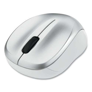 Silent Wireless Blue Led Mouse, 2.4 Ghz Frequency/32.8 Ft Wireless Range, Left/right Hand Use, Silver