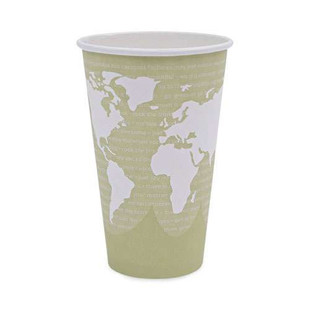 World Art Renewable And Compostable Hot Cups, 16 Oz, Moss, 50/pack