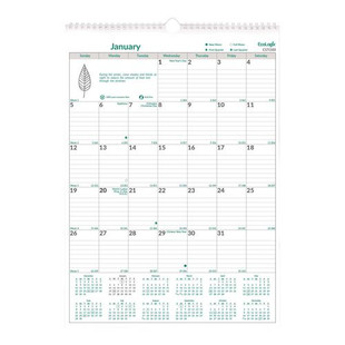 Ecologix Monthly Wall Calendar, Ecologix Artwork, 12 X 17, White/green Sheets, 12-month (jan To Dec): 2026