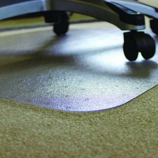 Ecotex Marlon Bioplus Rectangular Polycarbonate Chair Mat For Low/medium Pile Carpets, Rectangular, 45" W X 53" L, Clear