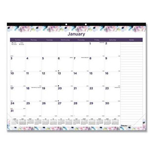 Passion Monthly Deskpad Calendar, Passion Floral Artwork, 22 X 17, Multicolor Sheets, Black Binding, 12-month (jan-dec): 2026