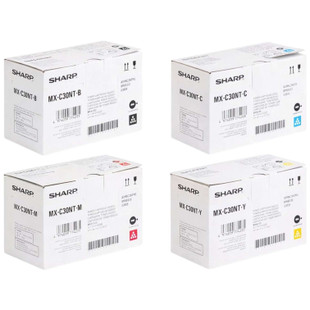 Sharp Set | MXC30NTB, MXC30NTC, MXC30NTM, MXC30NTY | Original Sharp Toner Cartridges – Black, Color