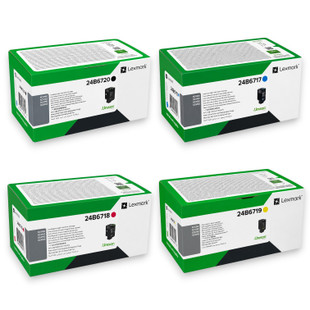 Lexmark Set | 24B6720, 24B6717, 24B6718, 24B6719 | Original Lexmark Toner Cartridges – Black, Cyan, Magenta, Yellow