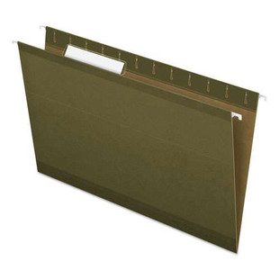 Reinforced Hanging File Folders, Legal Size, 1/3-cut Tab, Standard Green, 25/box