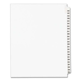 Preprinted Legal Exhibit Side Tab Index Dividers, Avery Style, 25-tab, 326 To 350, 11 X 8.5, White, 1 Set, (1343)