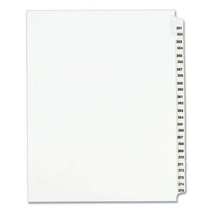 Preprinted Legal Exhibit Side Tab Index Dividers, Avery Style, 25-tab, 351 To 375, 11 X 8.5, White, 1 Set, (1344)