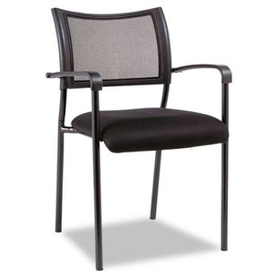 Alera Eikon Series Stacking Mesh Guest Chair, Supports Up To 275 Lb, Black, 2/carton