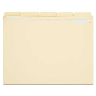 Double-ply Top Tab Manila File Folders, 1/5-cut Tabs: Assorted, Letter Size, 0.75" Expansion, Manila, 100/box