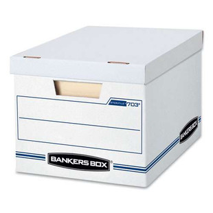 Stor/file Basic-duty Storage Boxes, Letter/legal Files, 12.5" X 16.25" X 10.5", White/blue, 4/carton